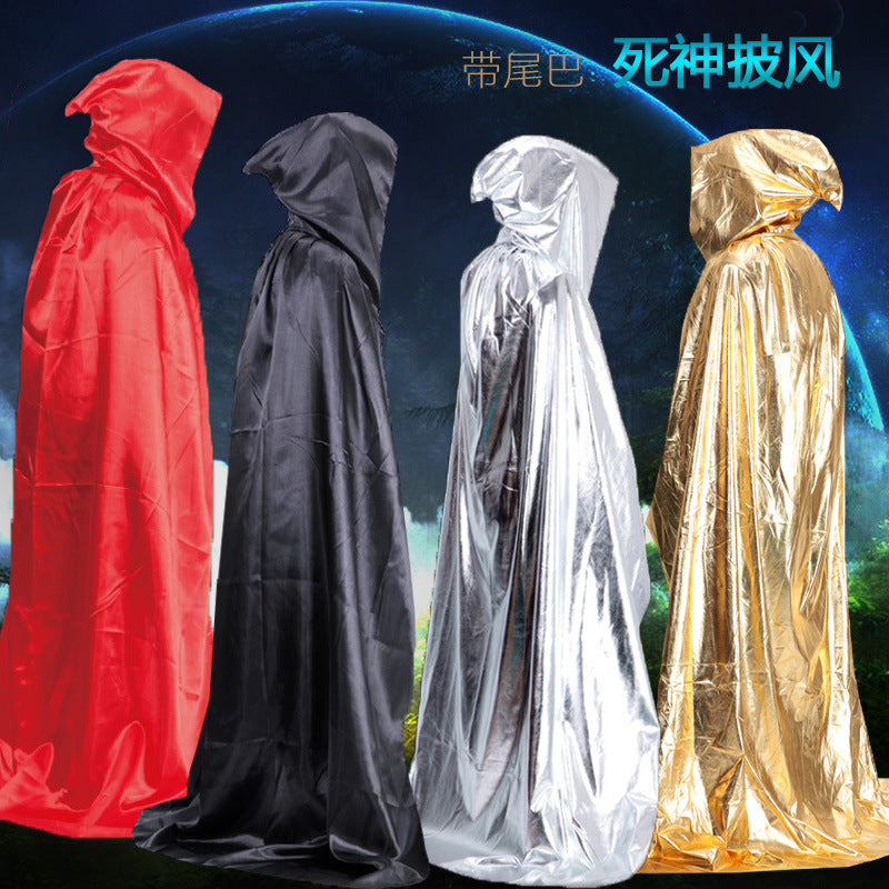 Halloween Costume Adult cosplay Death Cloak Performance Costume Black Wizard Robe Cloak Vampire