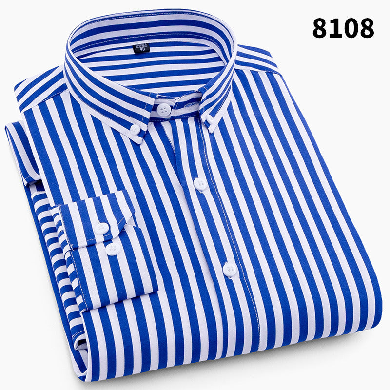 New Men's Printed Long-Sleeved Shirt, Korean Style Slim Fit, Youth Fashion, Casual and Versatile Shirt, Cross-Border Bestseller in Europe and America