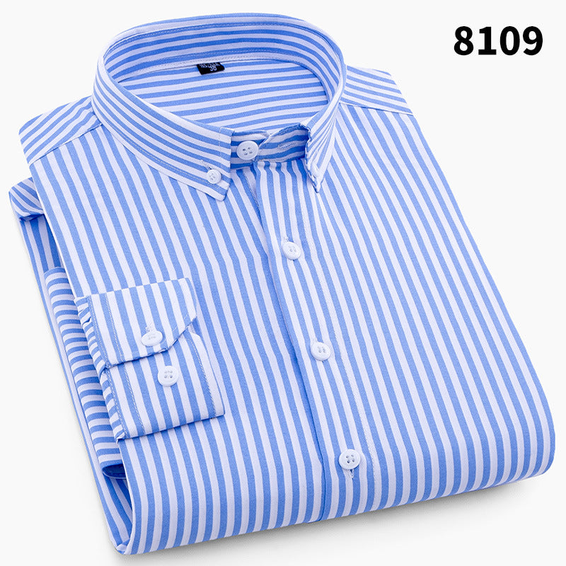 New Men's Printed Long-Sleeved Shirt, Korean Style Slim Fit, Youth Fashion, Casual and Versatile Shirt, Cross-Border Bestseller in Europe and America