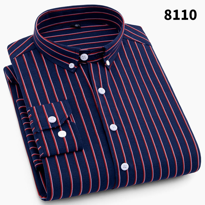 New Men's Printed Long-Sleeved Shirt, Korean Style Slim Fit, Youth Fashion, Casual and Versatile Shirt, Cross-Border Bestseller in Europe and America