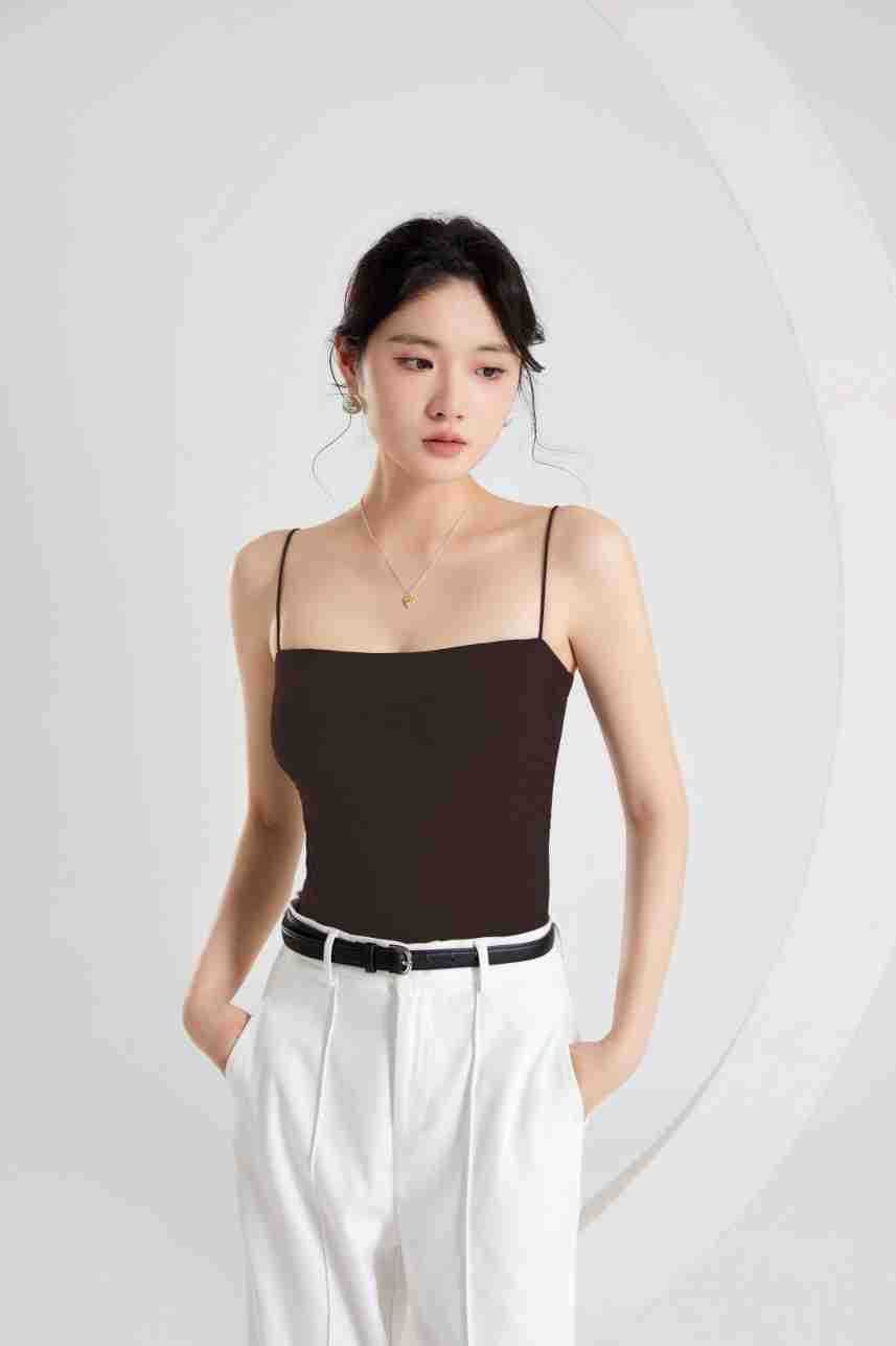 2026 New Style Pleated Camisole with Chest Pads, Integrated Bra, and Outerwear for Women in Summer - stoutforge