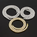 Cross-Border European and American Single-Row Diamond Hip-Hop Necklace 3mm 4 5mm Rhinestone Tennis Chain Unisex Tennis Chain Jewelry