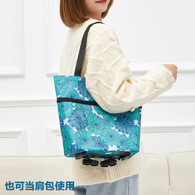 Manufacturer Wholesale Foldableable Carryable Shopping Cart, Portable Tug Hanging Bag, Handbag, Variable Grocery Shopping Cart