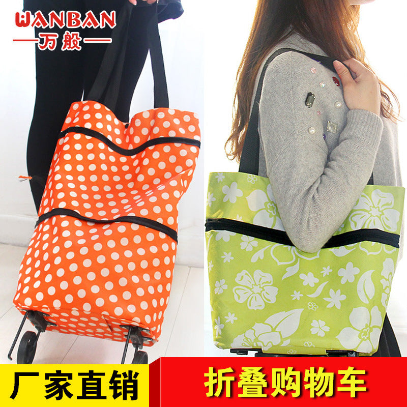 Manufacturer Wholesale Foldableable Carryable Shopping Cart, Portable Tug Hanging Bag, Handbag, Variable Grocery Shopping Cart