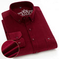 100% Cotton Men's Corduroy Shirts Long Sleeve Casual Regular Fit Business Dress Shirts  Man Comfortable Pocket Clothes 7XL 6XL