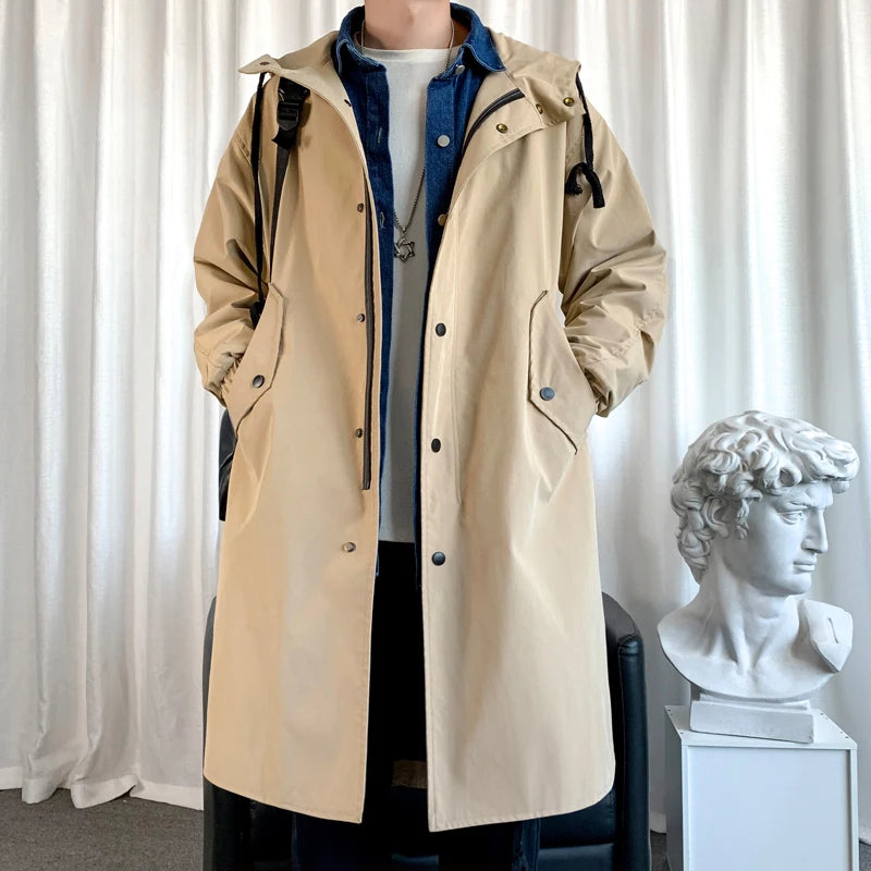 Men's Autumn New Hooded Jacket Korean Streetwear Oversize Coats Korean Streetwear Fashion Male Clothing Hip Hop Loose Jackets