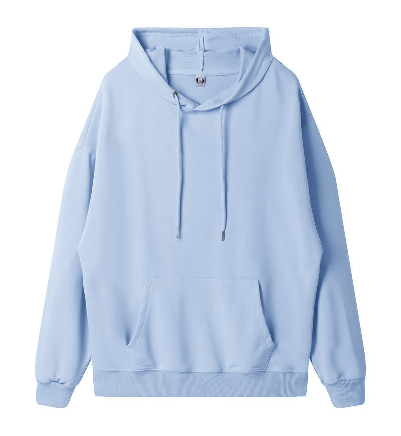 American fashion brand 260g pullover casual loose hooded sweater dopamine solid color heavy shoulder hoodie in spring and autumn