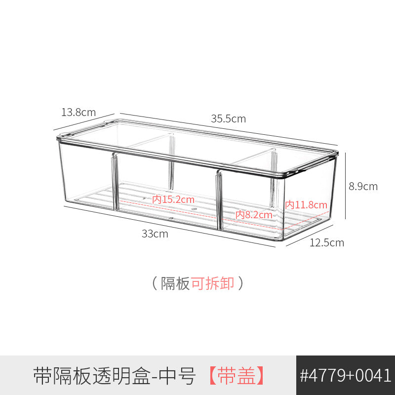 Desktop Storage Box Narrow Long Rectangular Acrylic Transparent Sundries Snack Drawer Divider Box Gap Storage Box