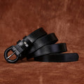 2.2CM wide anti-allergy belt Women's genuine leather pin buckle first layer cowhide fashionable simple all-match decorative pants belt