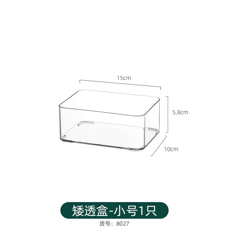 Desktop Storage Box Narrow Long Rectangular Acrylic Transparent Sundries Snack Drawer Divider Box Gap Storage Box