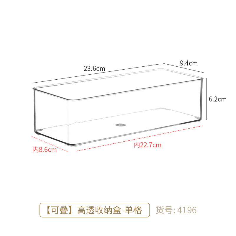 Drawer Storage Partition Built-In Box Transparent Acrylic Office Stationery Rectangular Partition Partition Organizing Box
