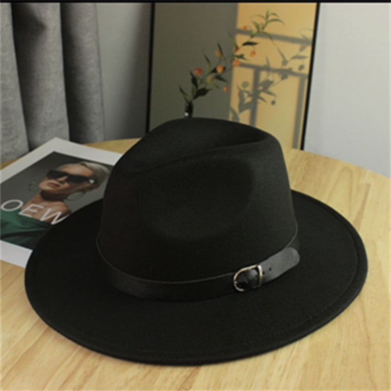 2026 New Style Western Cowboy Hat Ethnic Style Bull Logo Rolled Brim Vintage Riding Hat Large Brim Wool Felt Hat Trendy
