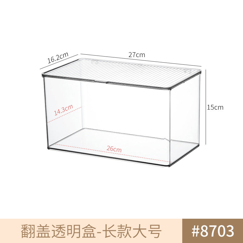 Transparent mobile phone case storage box desktop acrylic box stationery finishing dormitory small mask cosmetics storage basket