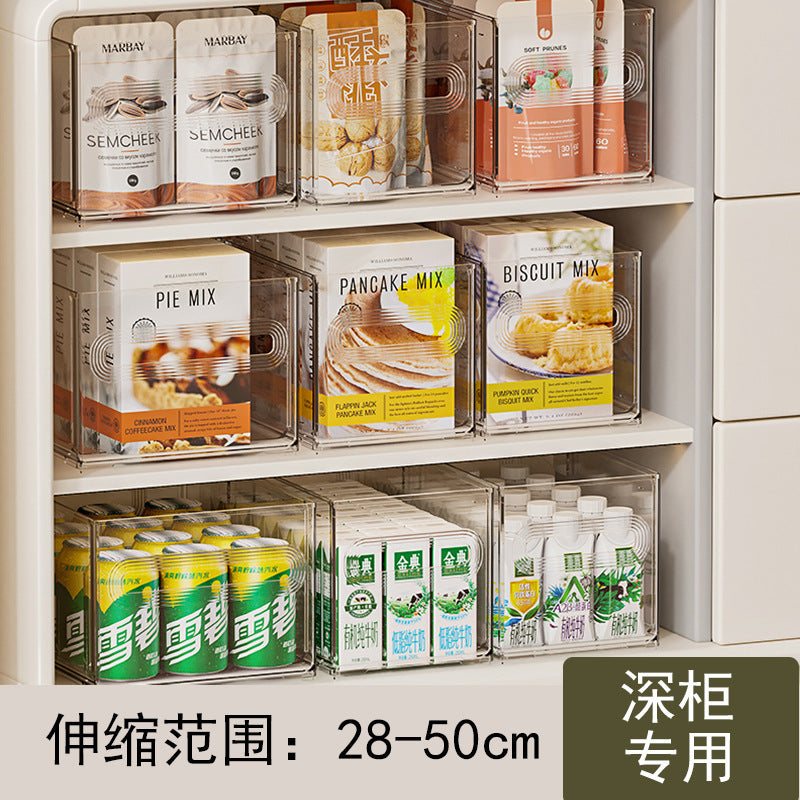 Desktop Storage Box Narrow Long Rectangular Acrylic Transparent Sundries Snack Drawer Divider Box Gap Storage Box