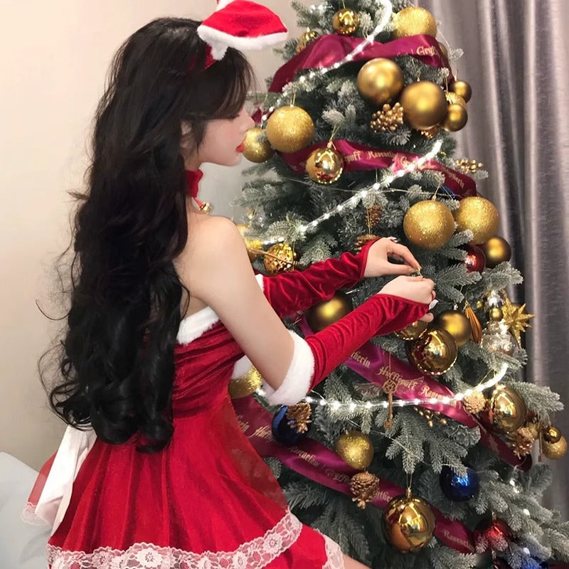 Christmas Theme Bunny Cos Uniform Night Performance Costume Sexy Pure Halloween Bunny cosplay