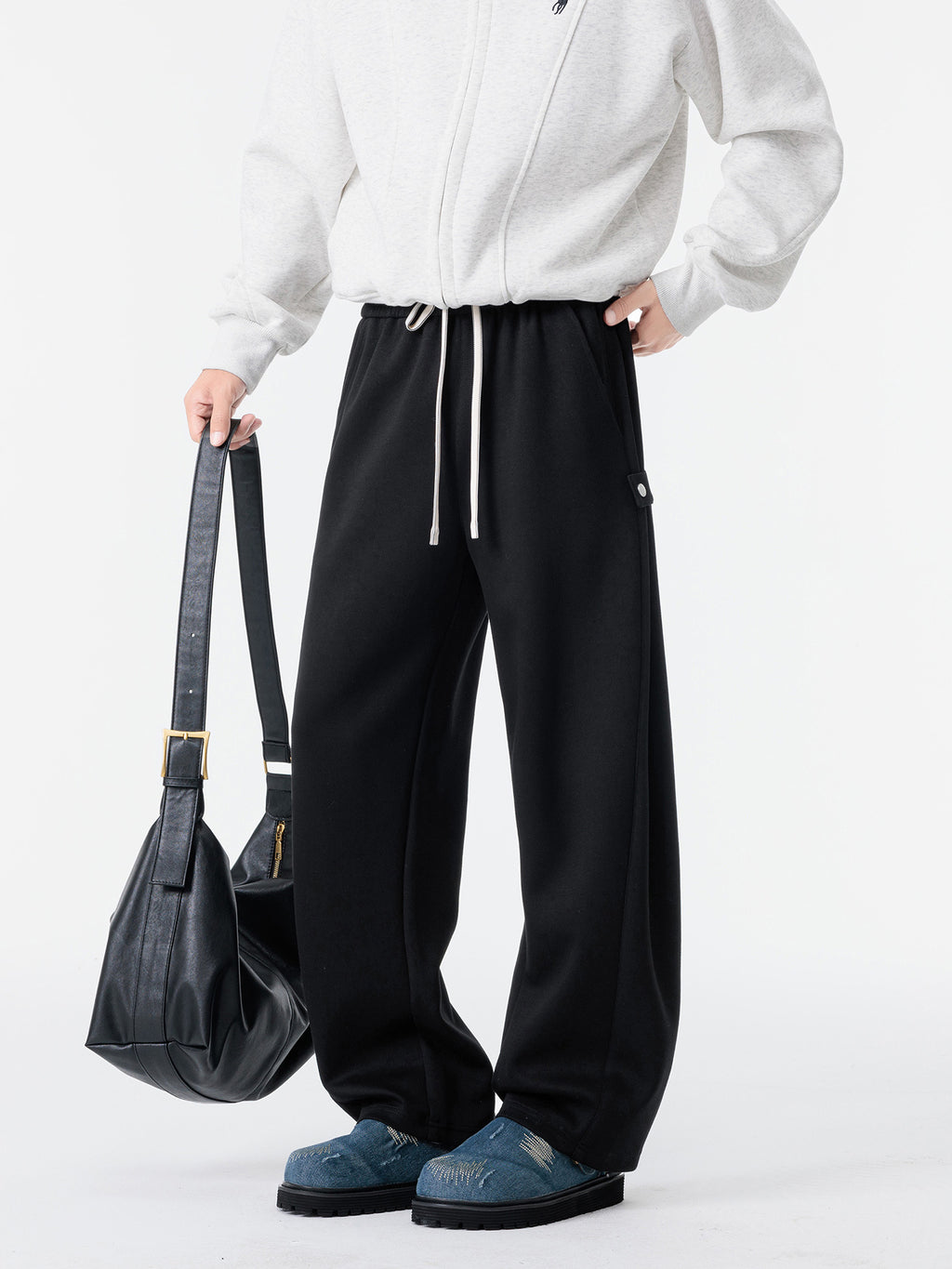 Plus Size Men's Clothing 2025 Spring and Autum New Men's Plus Size Straight Pants Trendyy Draped Casual Sports Pants