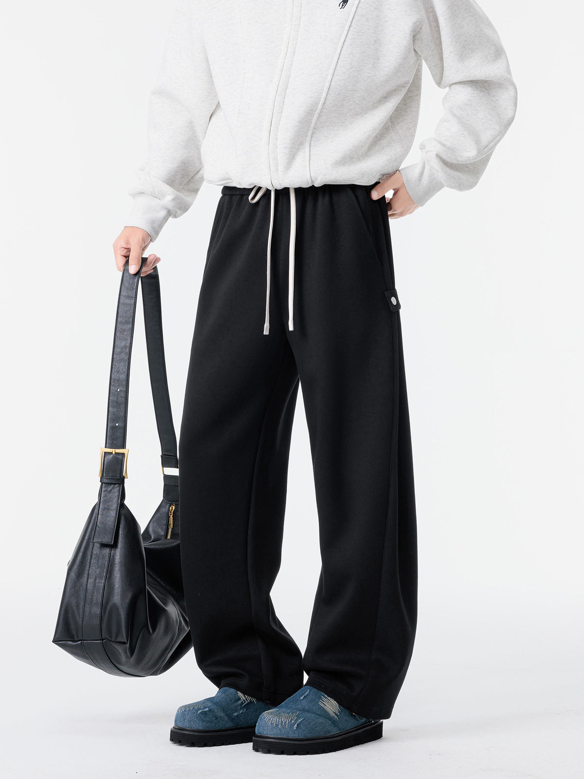 Plus Size Men's Clothing 2025 Spring and Autum New Men's Plus Size Straight Pants Trendyy Draped Casual Sports Pants