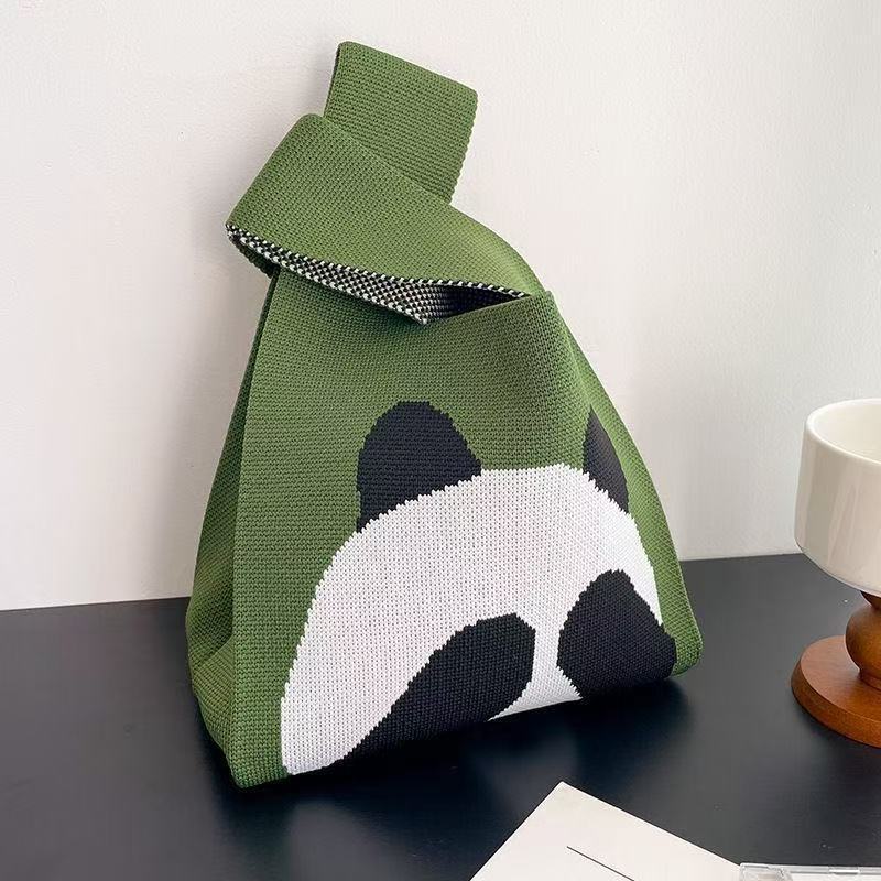 Souvenir Tote Bag, Large Capacity Small Bag for Women, Color-Blocked Knitted Tote Bag, Storage Bag, Versatile Handbag