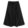 Japanese Yamamoto style black and white striped cropped wide-leg pants women's spring and autumn loose retro drape high waist casual culottes