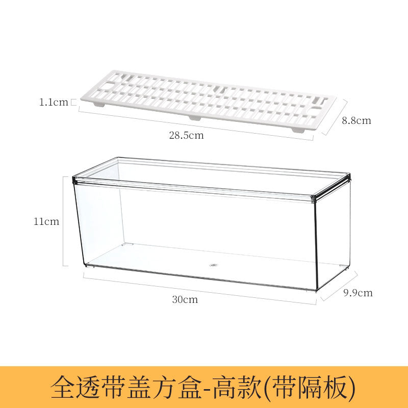Desktop Storage Box small size Sundries Stationery Post-it Notes Hand Account Pencil Transparent Narrow Long Storage and Filing Box