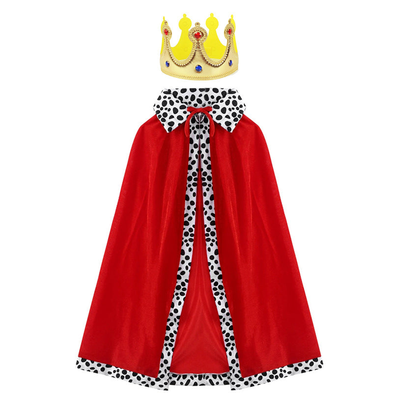 Halloween Cloak Children Adult King Party Performance Blue Fuchsia Christmas Cloak Cape Shawl