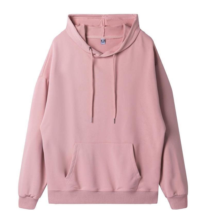 American fashion brand 260g pullover casual loose hooded sweater dopamine solid color heavy shoulder hoodie in spring and autumn