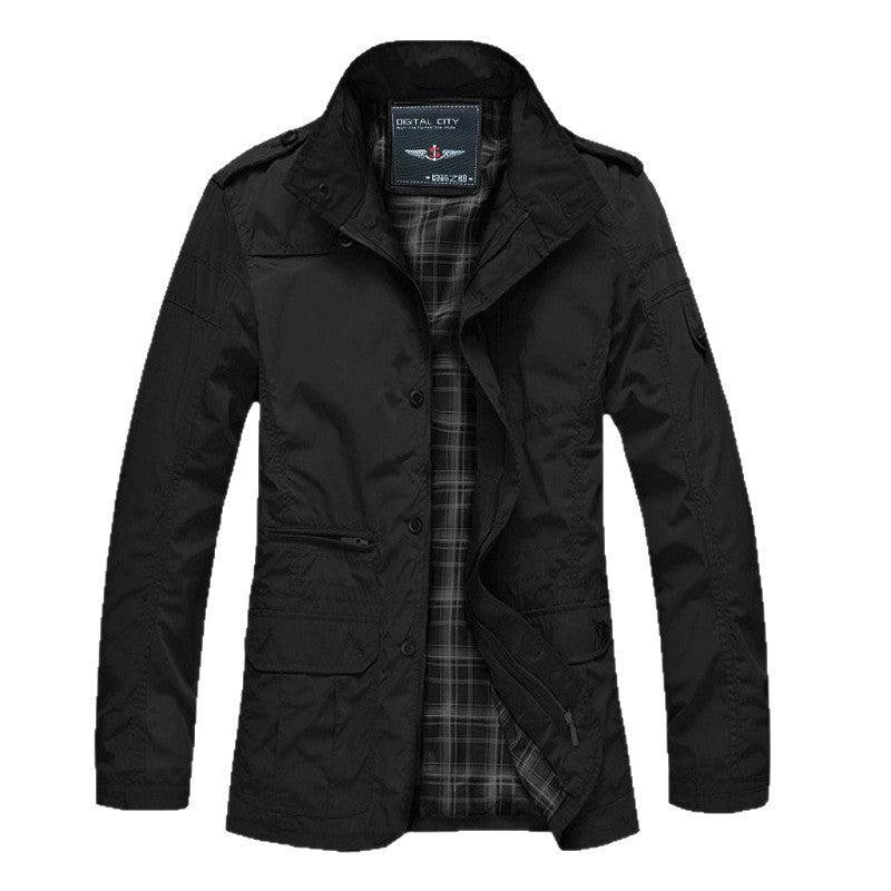 Cross-Border Foreign Trade Men's Spring and Autumn Fashion Versatile Plus-Size Business Casual Stand Collar Jacket for Big and Tall Men