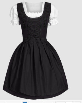 2024 European and American Halloween Beer Festival Maid Cosplay Costume Women's Top