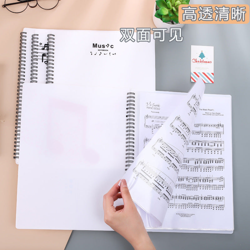 A4 New Information Booklet Loose-Leaf Transparent Insert Bag Music Score Folder Piano Music Score Folder Student Picture Folder Storage Book