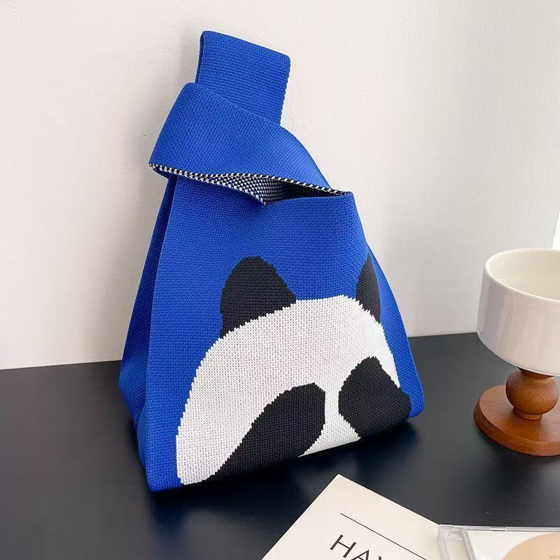 Souvenir Tote Bag, Large Capacity Small Bag for Women, Color-Blocked Knitted Tote Bag, Storage Bag, Versatile Handbag