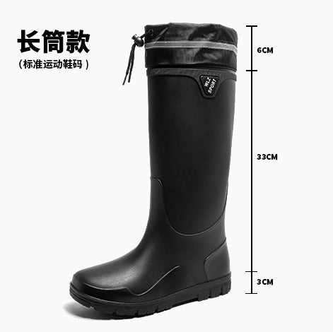 Cross-border All-match Men's Korean-style Fashionable Rain Boots Waterproof Non-slip Outer Wear Rain Boots Fishing Car Washing Working Rubber Shoes