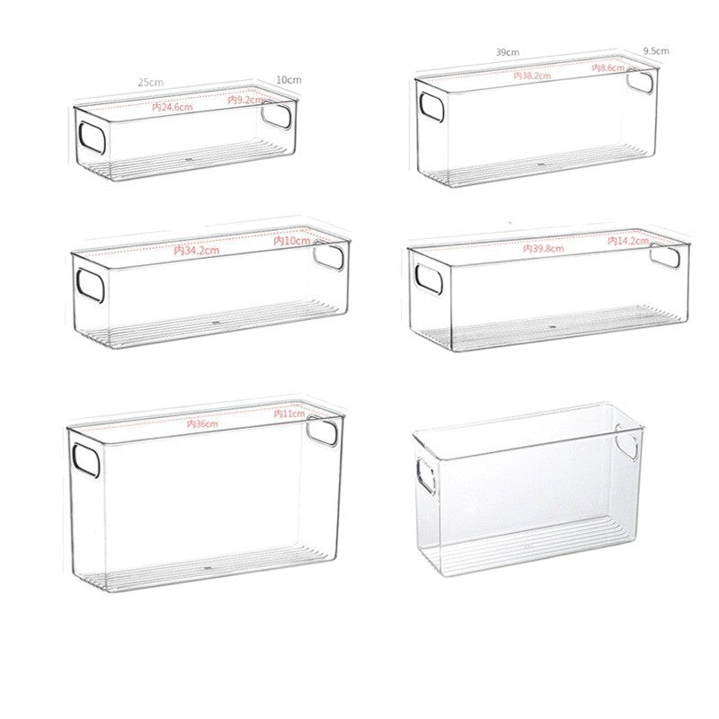 Desktop Storage Box Narrow Long Rectangular Acrylic Transparent Sundries Snack Drawer Divider Box Gap Storage Box