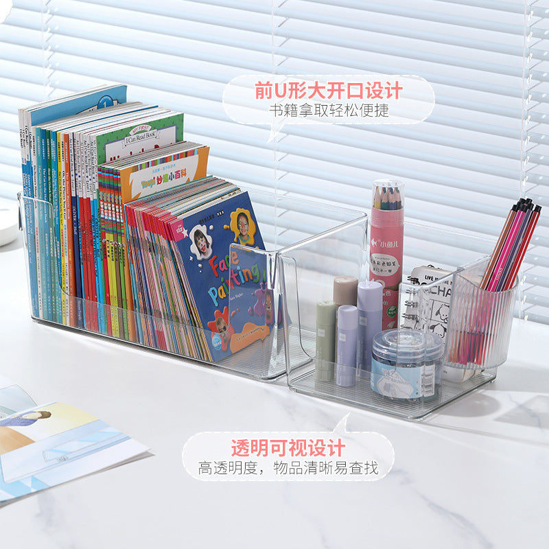 Desktop Storage Box U-Port Transparent Acrylic Cosmetic Mask Bathroom Skin Care Product Perfume Workstation Dressing Table Basket