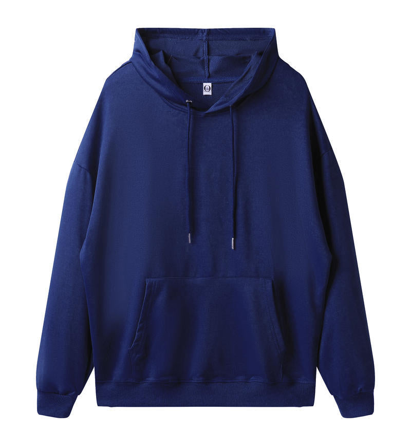 American fashion brand 260g pullover casual loose hooded sweater dopamine solid color heavy shoulder hoodie in spring and autumn