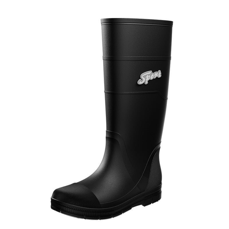 Rain boots wear men's high tube labor waterproof non-slip rubber shoes fishing water shoes high tube site wear-resistant long tube wholesale