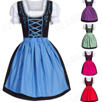 2024 European and American Halloween Beer Festival Maid Cosplay Costume Women's Top