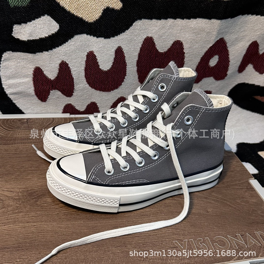 New Square Toe Squaretoe Ox Versatile, Comfortable and Wear-Resistant Low-Top Canvas Shoes for Men and Women, Same Style for Couples