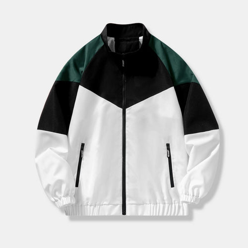2023 Spring and Autumn Men's Jacket Casual Sports Youth Stand Collar Color Block Fitted Coat Men's Breathable Long Sleeve
