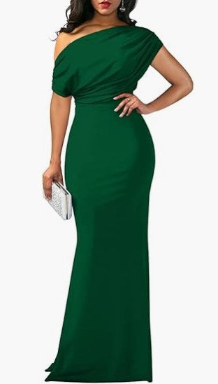 2024 Spring Women's Elegant Sleeveless Off-Shoulder Tight Long Formal Party Dress
