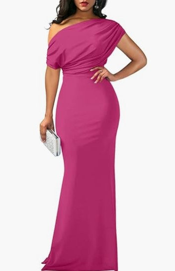 2024 Spring Women's Elegant Sleeveless Off-Shoulder Tight Long Formal Party Dress