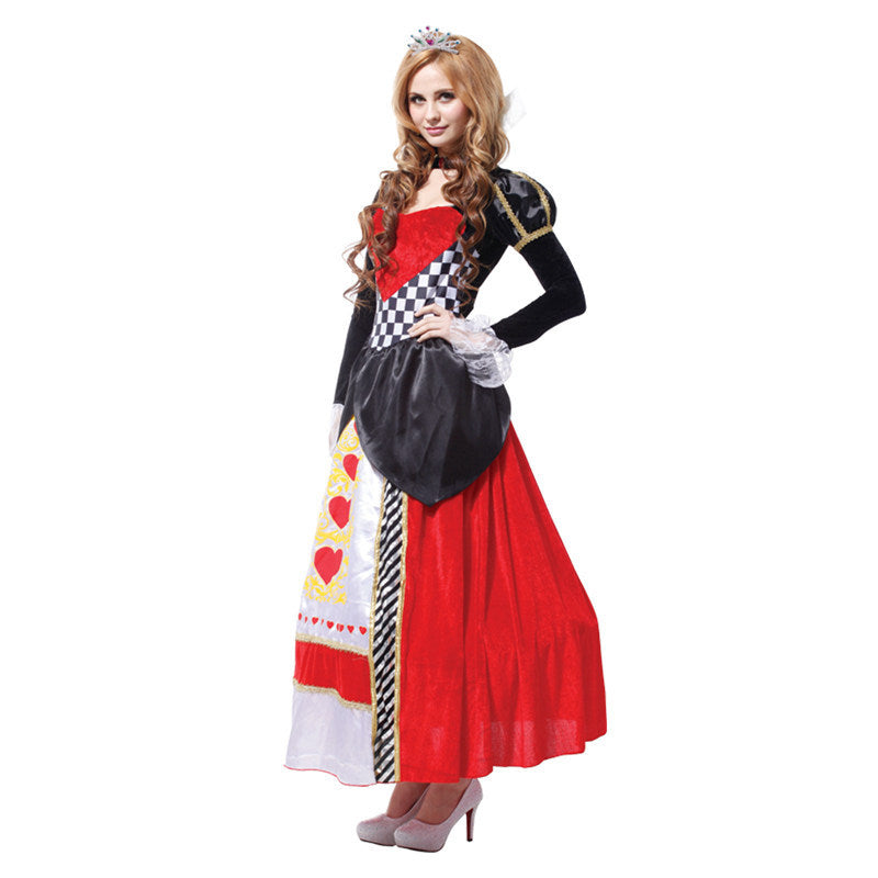 Halloween Adult Women's Alice in Wonderland Performance Costumes Red Queen Prom Performance W0084