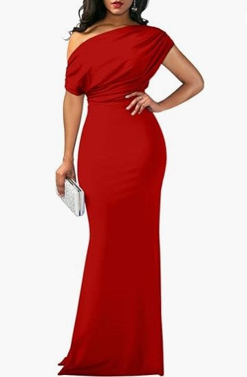 2024 Spring Women's Elegant Sleeveless Off-Shoulder Tight Long Formal Party Dress