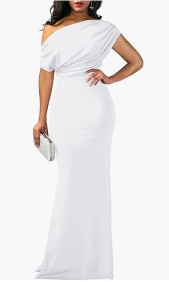 2024 Spring Women's Elegant Sleeveless Off-Shoulder Tight Long Formal Party Dress