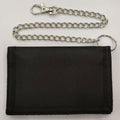 Folding anti-theft chain men's coin purse cross-border black three-fold small wallet zipper key chain card pocket