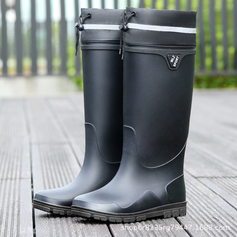 Cross-border All-match Men's Korean-style Fashionable Rain Boots Waterproof Non-slip Outer Wear Rain Boots Fishing Car Washing Working Rubber Shoes