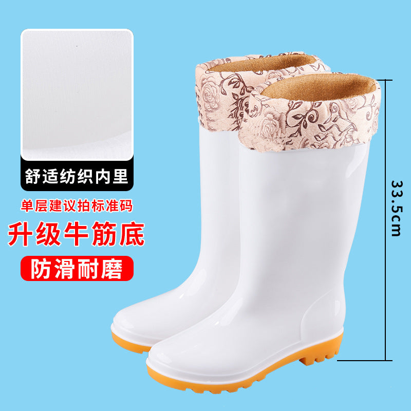 White Rain Boots Food Factory Work Rain Boots Non-slip Food Hygienic Boots Oil-proof Acid and Alkali Resistant Chef Water Shoes Labor Protection Shoes