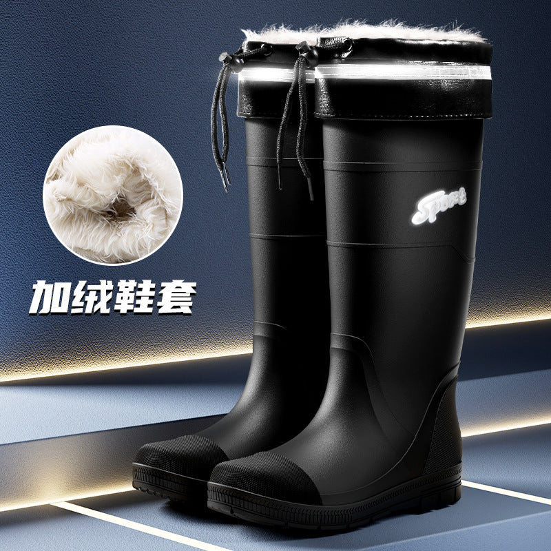 Rain boots wear men's high tube labor waterproof non-slip rubber shoes fishing water shoes high tube site wear-resistant long tube wholesale