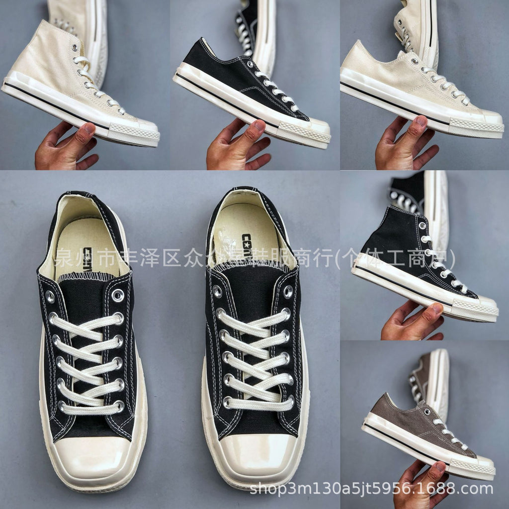 New Square Toe Squaretoe Ox Versatile, Comfortable and Wear-Resistant Low-Top Canvas Shoes for Men and Women, Same Style for Couples