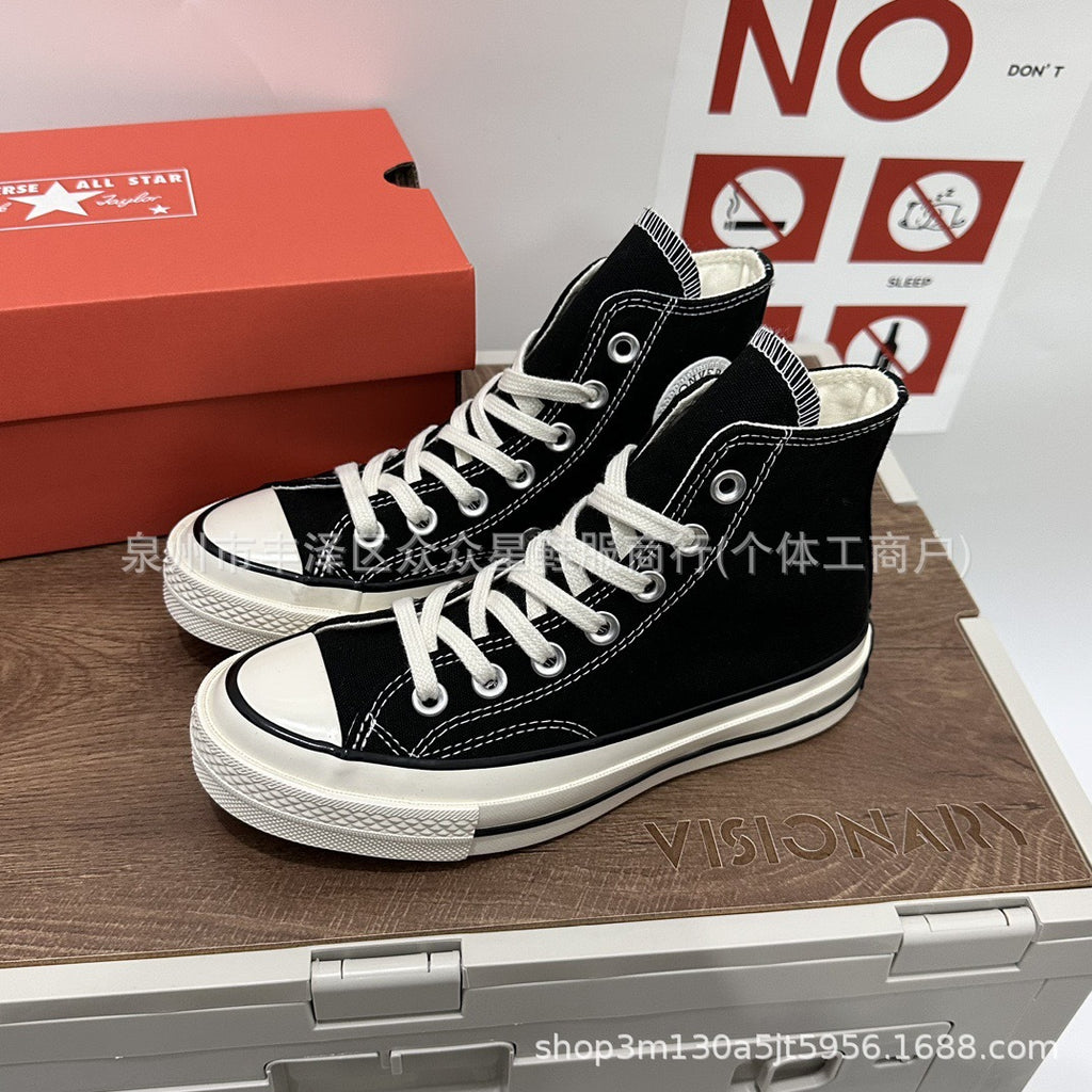 New Square Toe Squaretoe Ox Versatile, Comfortable and Wear-Resistant Low-Top Canvas Shoes for Men and Women, Same Style for Couples