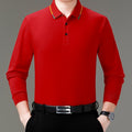 Big Red Long-Sleeved T-Shirt for the Year of Birth, Autum Thin Top for Middle-Aged Men, Middle-Aged and Elderly Men's Mercerized Cotton Daddy Wear